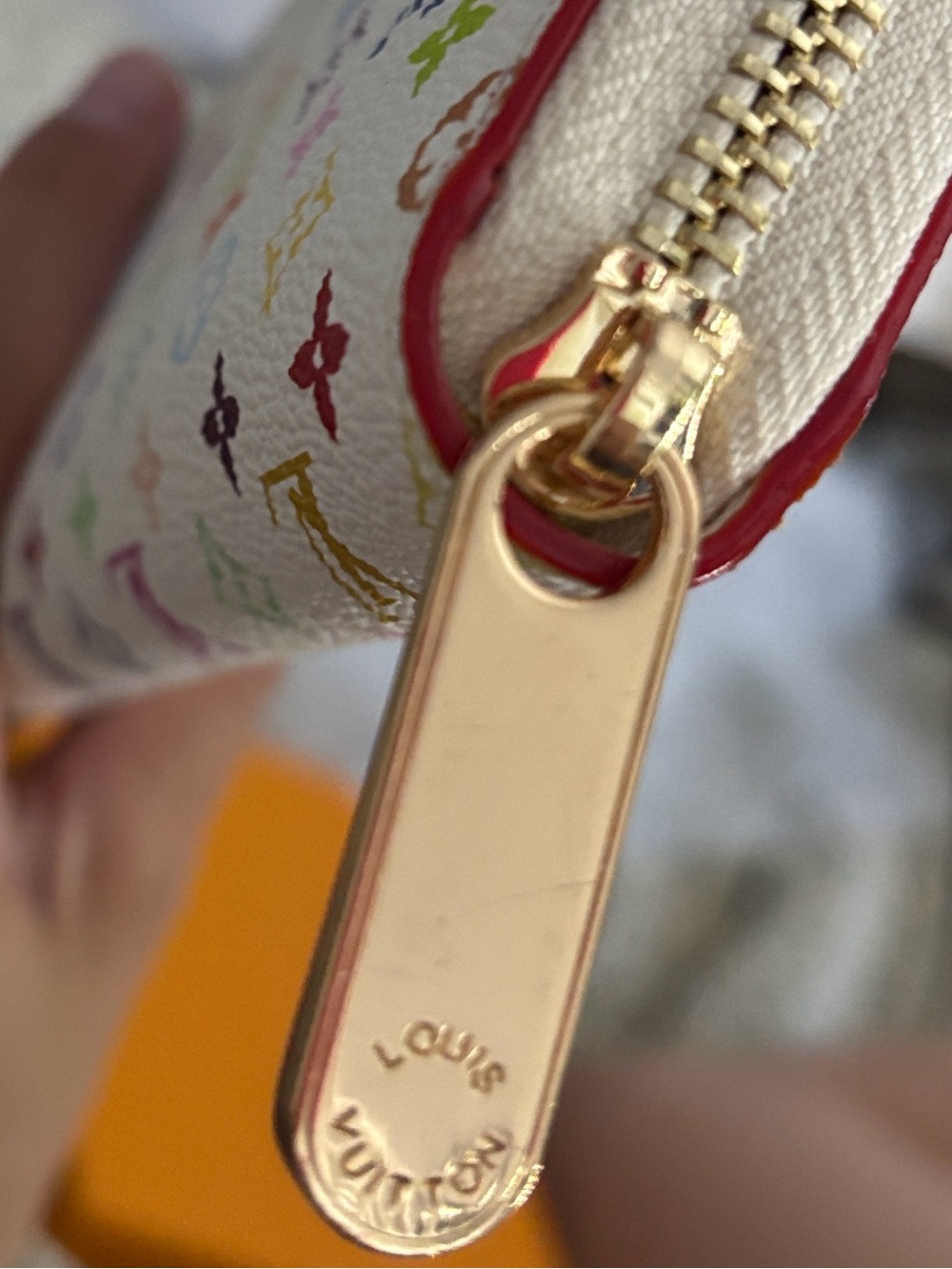 Authentic Louis Vuitton White Multicolor Monogram Zip Wallet - Picture 9 of 13